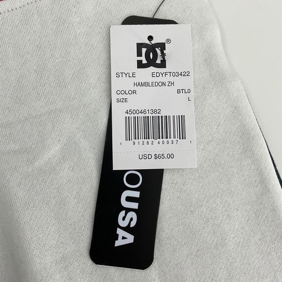 DC Shoes USA Mens Colorblock Zip Hoodie‎ Size L Red Navy White Style EDYFT03422 - Picture 7 of 8